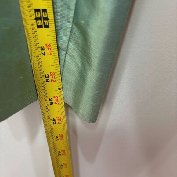 VTG Ann Taylor Iridescent Green Silk Sateen Pants Suit Womens 12P Church Easter - Picture 12 of 16